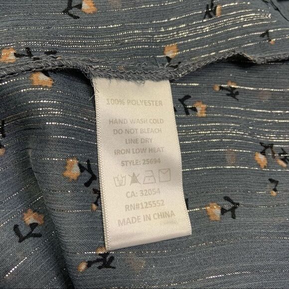 anthro Guest Editor Sheer Metallic Long Sleeve - Picture 7 of 12